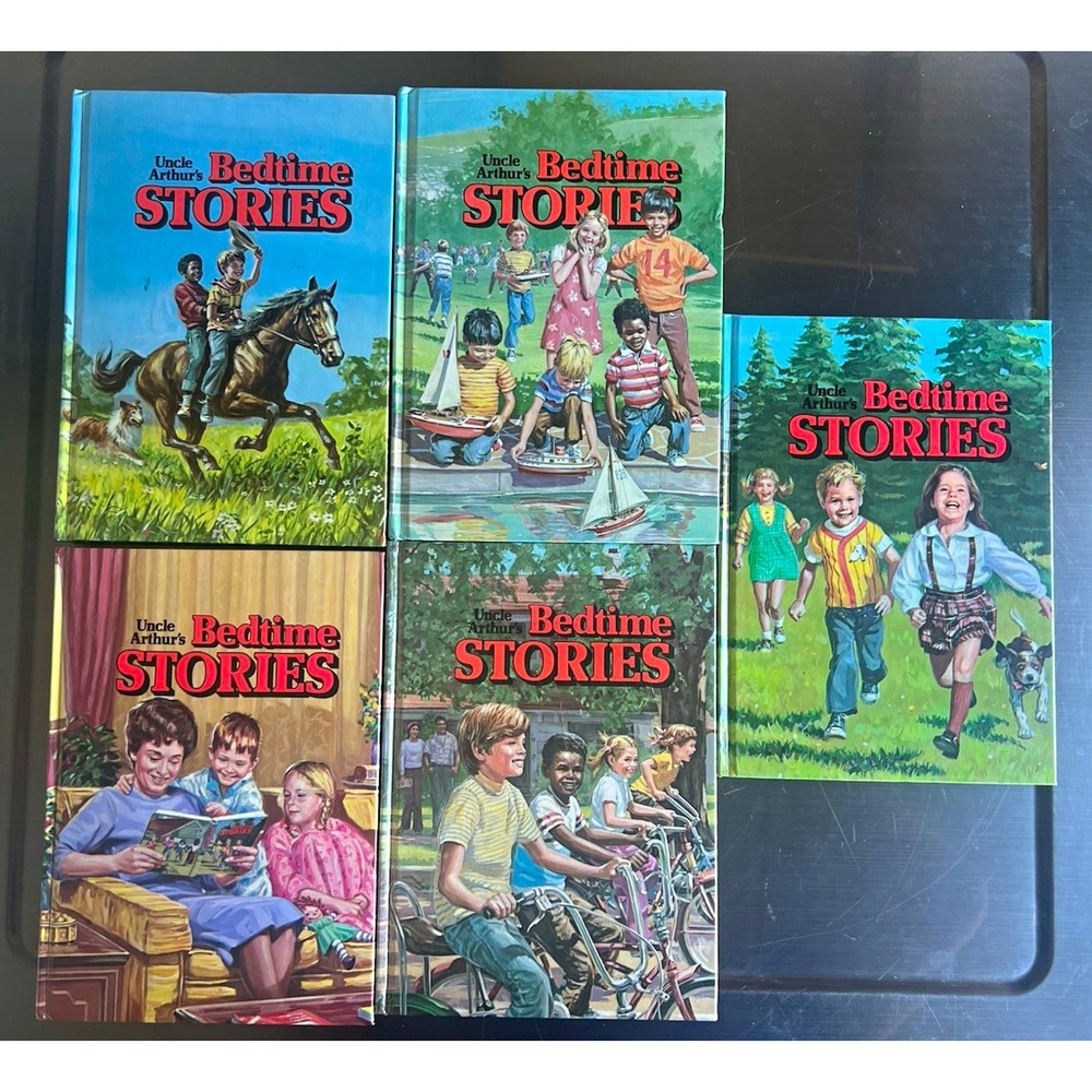 Uncle Arthur's Bedtime Stories 1-5 Complete Set Arthur Maxwell 1976 Hardcover